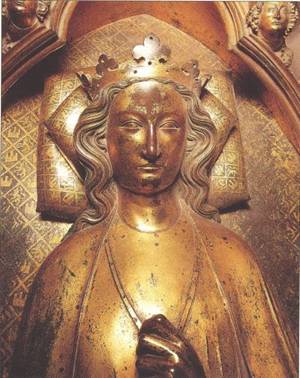 Eleanore of Castile Queen Consort of England with Edward I ca 1293 earliest gilded bronze tomb in England Location TBD
